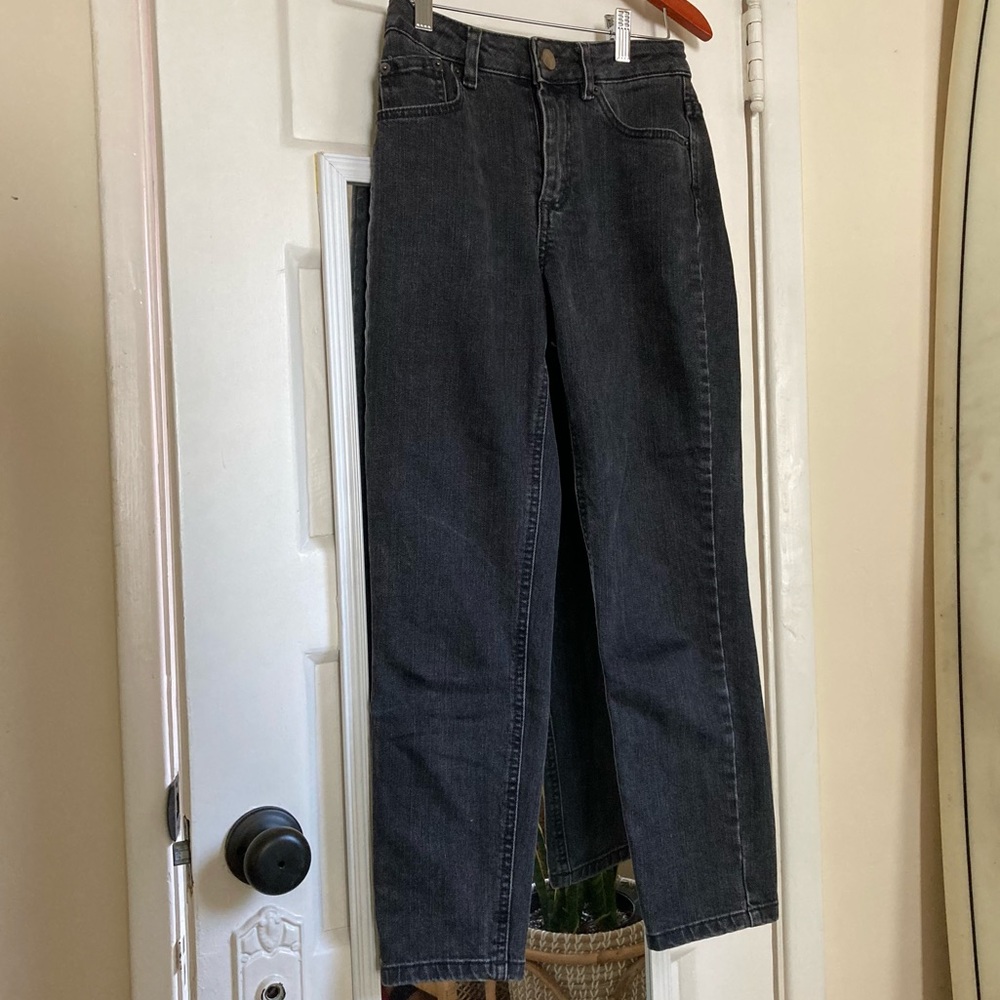 ASOS Petite Washed Black Slim Mom Jeans